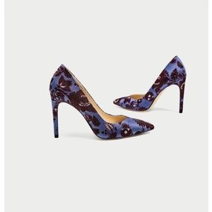 Zara Blue & Burgundy Jacquard Stiletto Heel